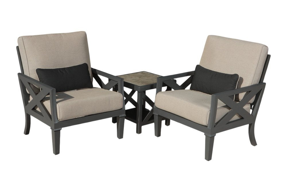 6-Piece Gray Metal Outdoor Patio Sectional Conversation Set with Table