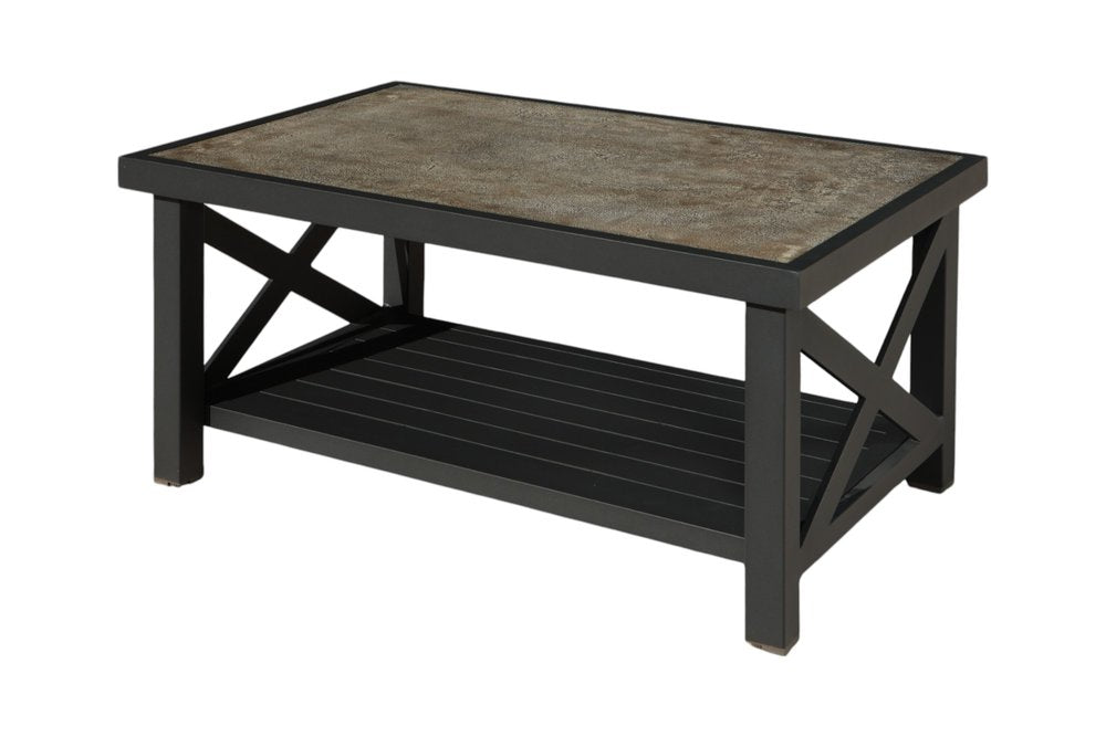 6-Piece Gray Metal Outdoor Patio Sectional Conversation Set with Table