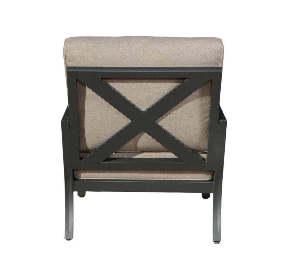 6-Piece Gray Metal Outdoor Patio Sectional Conversation Set with Table