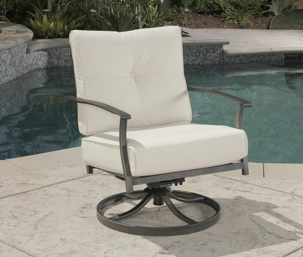 5-Piece Black and Gray Metal Outdoor Patio Conversation Set with Table