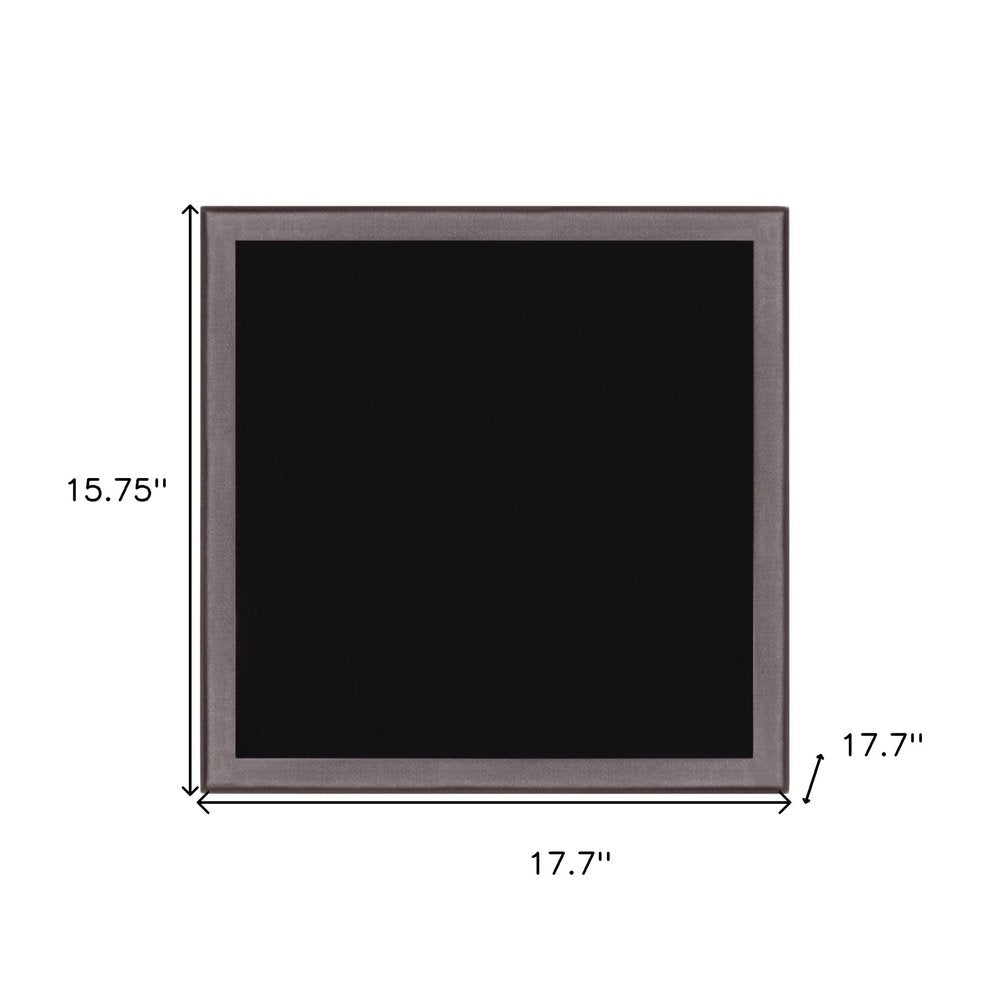 18" Black Square Glass Outdoor Patio Side Table