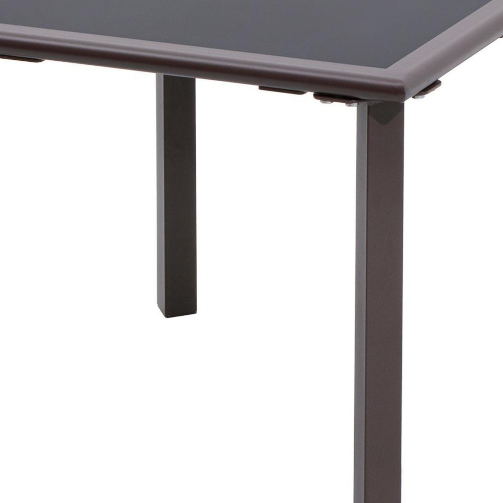 18" Black Square Glass Outdoor Patio Side Table