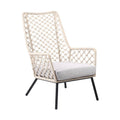 26" Gray Metal Outdoor Patio Dining Chair with Gray Cushion
