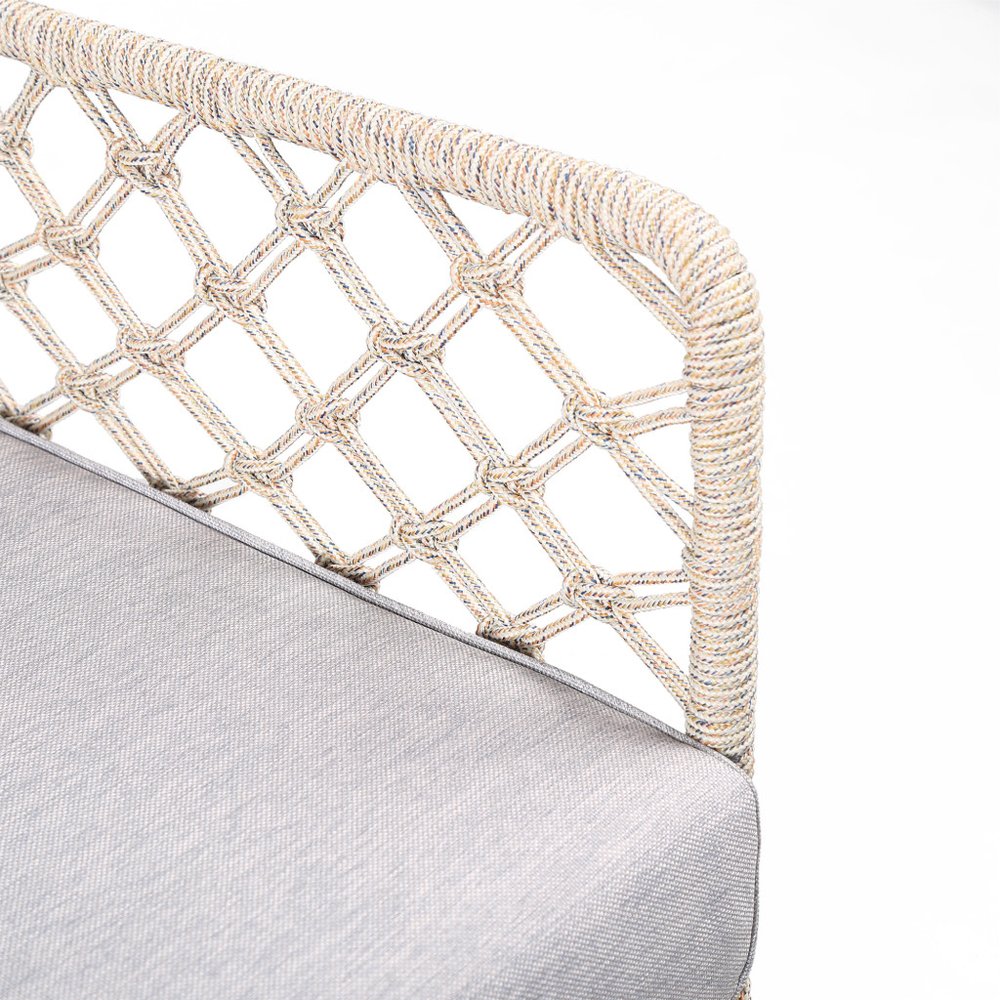 26" Gray Metal Outdoor Patio Dining Chair with Gray Cushion