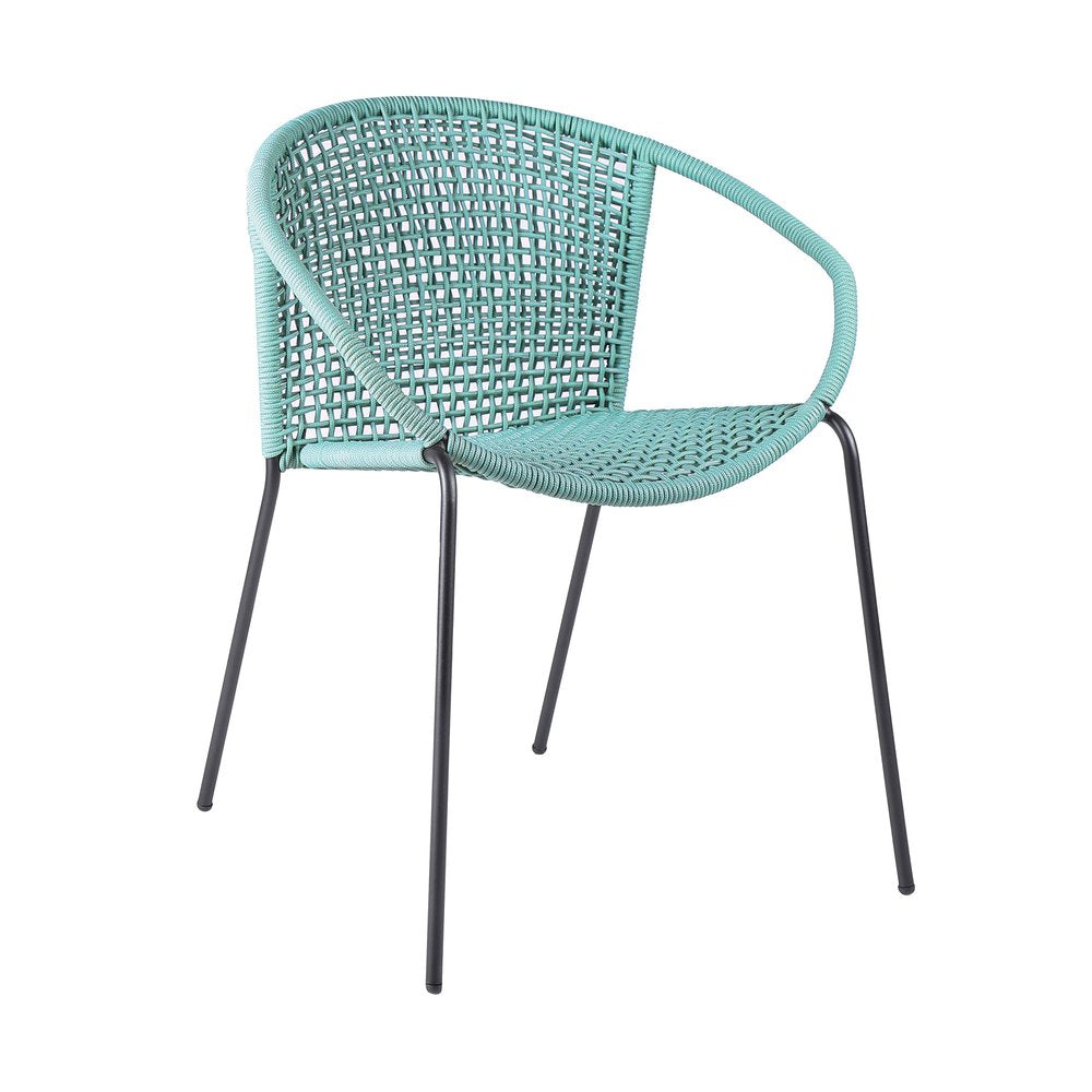 2-Piece 25" Green Metal Outdoor Patio Dining Chair