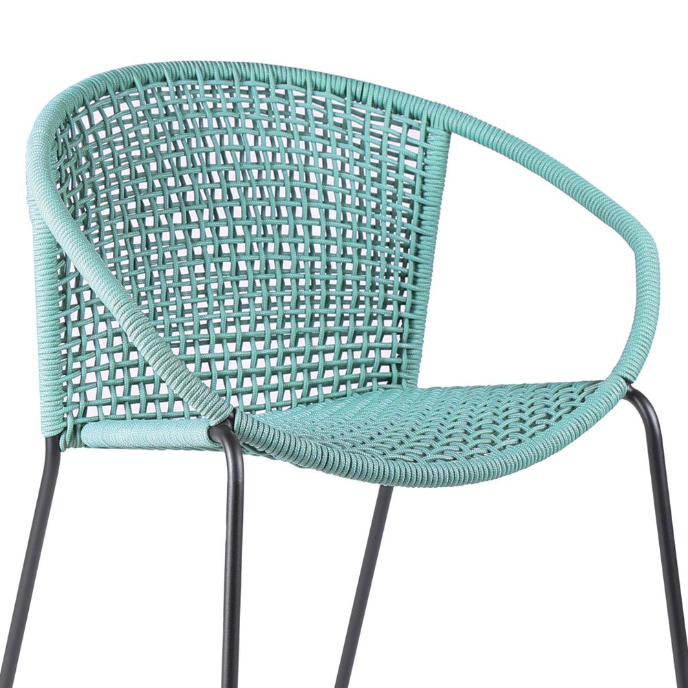 2-Piece 25" Green Metal Outdoor Patio Dining Chair