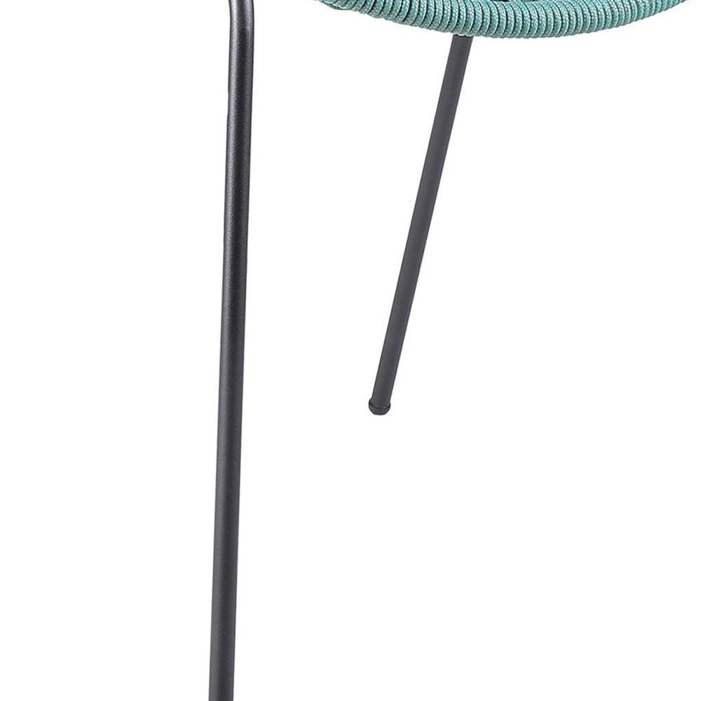 2-Piece 25" Green Metal Outdoor Patio Dining Chair