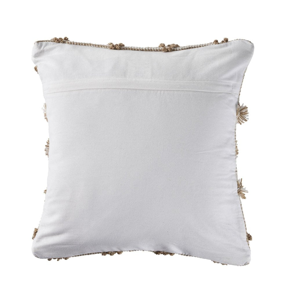 20" x 20" Tan Zippered Geometric Indoor/Outdoor Patio Throw Pillow