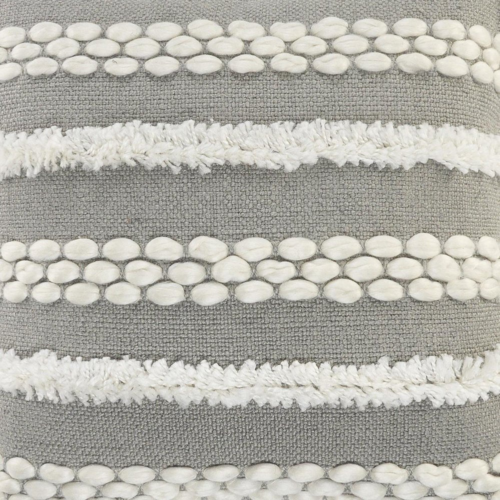 20" Gray and White Geometric Indoor/Outdoor Patio Throw Pillow with Texture