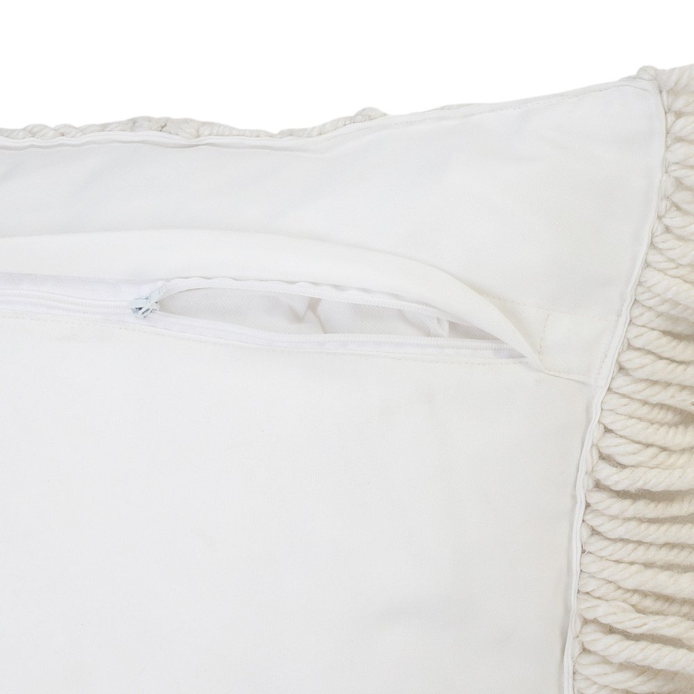 24" x 24" White Zippered Tropical Indoor/Outdoor Patio Throw Pillow