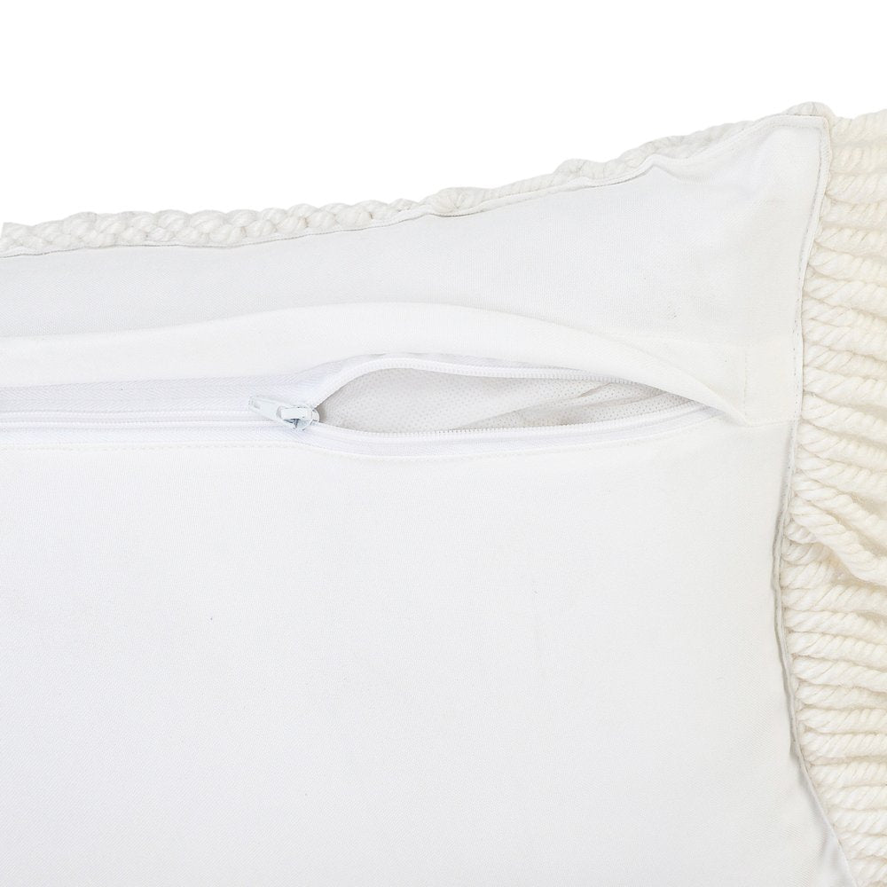 24" x 24" White Zippered Tropical Indoor/Outdoor Patio Throw Pillow