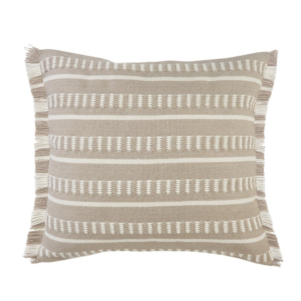 24" x 24" Tan Zippered Coastal Indoor/Outdoor Patio Throw Pillow