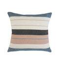 24" x 24" White Zippered Striped Indoor/Outdoor Patio Throw Pillow