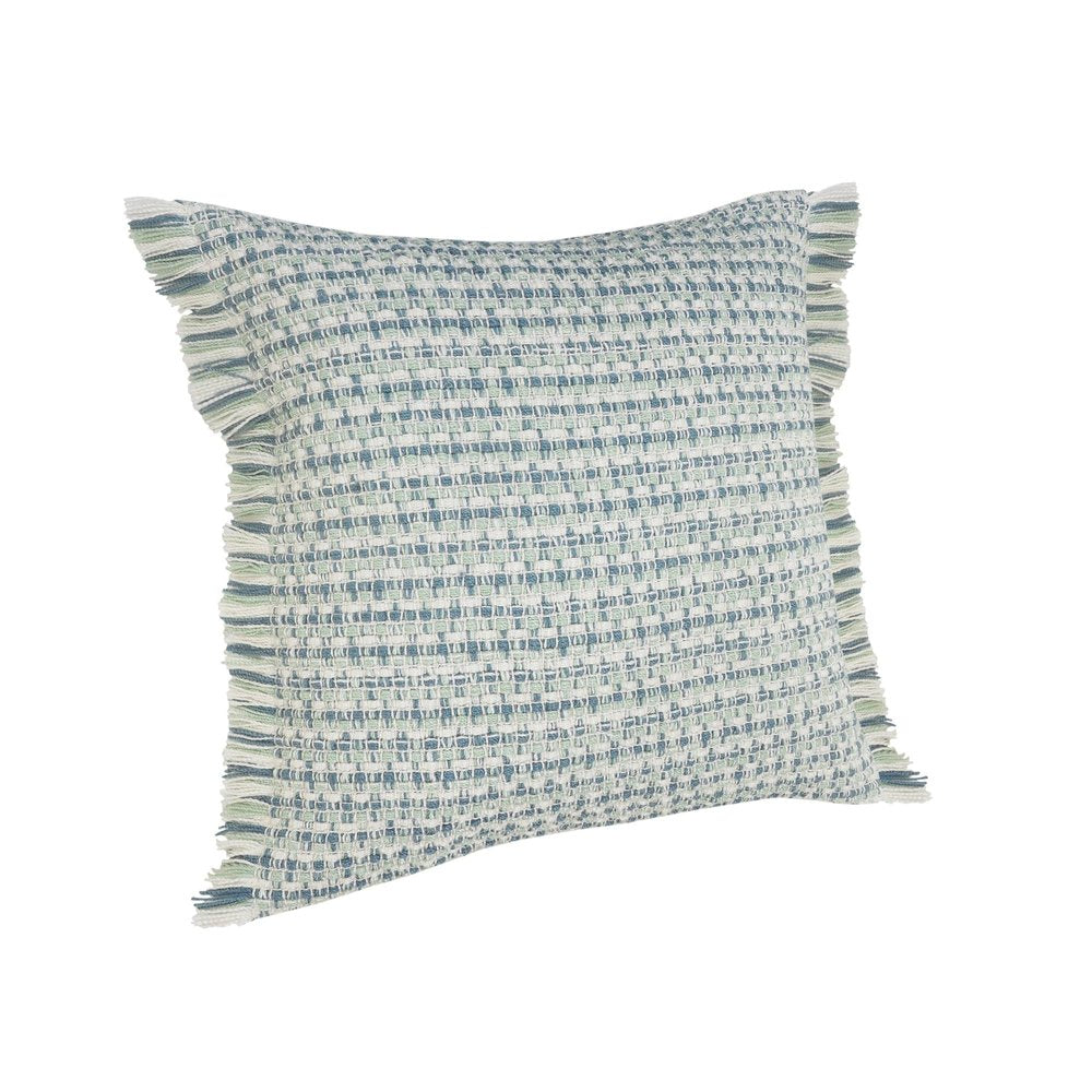 24" x 24" Blue Zippered Coastal Indoor/Outdoor Patio Throw Pillow