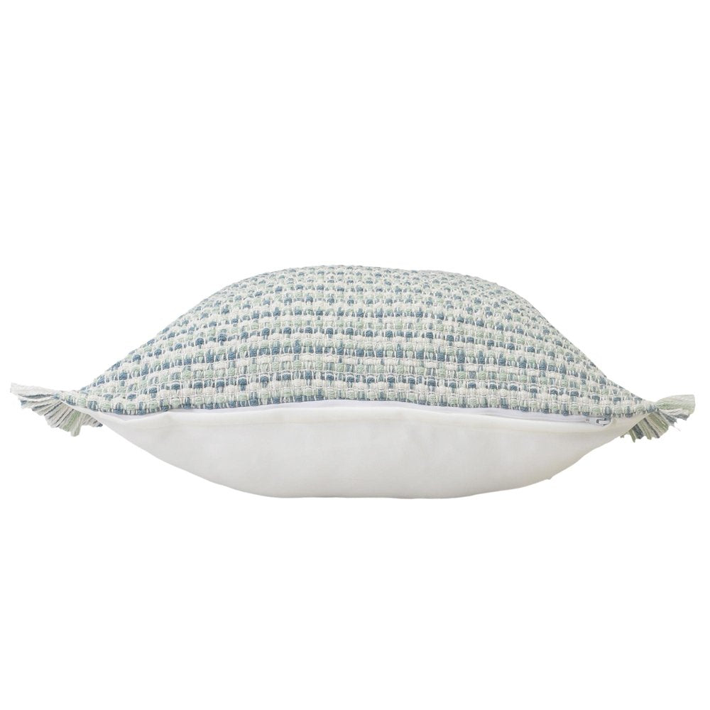24" x 24" Blue Zippered Coastal Indoor/Outdoor Patio Throw Pillow