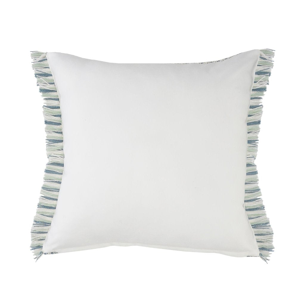 24" x 24" Blue Zippered Coastal Indoor/Outdoor Patio Throw Pillow
