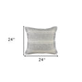 24" x 24" Gray Zippered Geometric Indoor/Outdoor Patio Throw Pillow