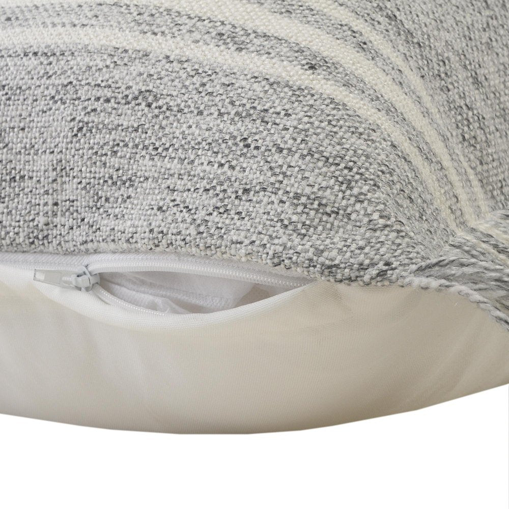 24" x 24" Gray Zippered Geometric Indoor/Outdoor Patio Throw Pillow