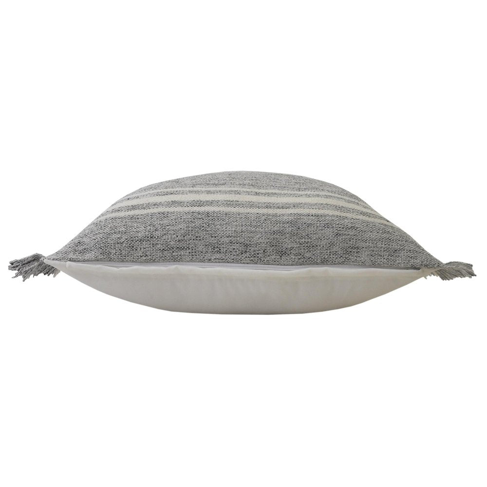 24" x 24" Gray Zippered Geometric Indoor/Outdoor Patio Throw Pillow