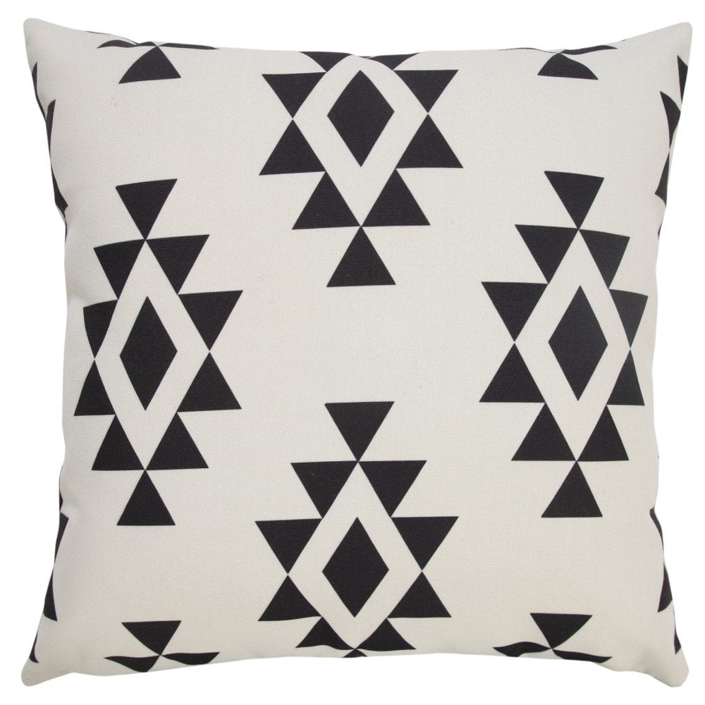 20" x 20" Black Zippered Southwestern Indoor/Outdoor Patio Throw Pillow