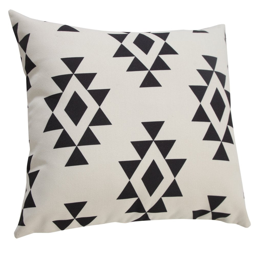 20" x 20" Black Zippered Southwestern Indoor/Outdoor Patio Throw Pillow