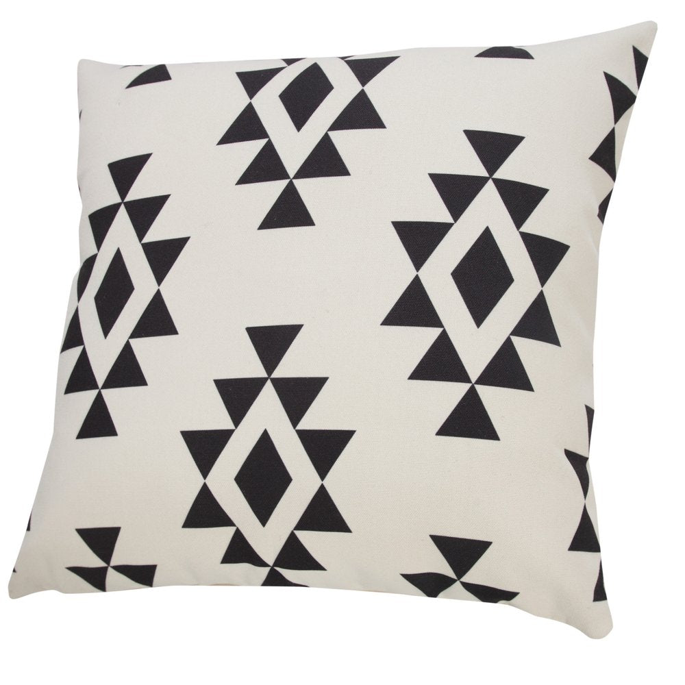 20" x 20" Black Zippered Southwestern Indoor/Outdoor Patio Throw Pillow