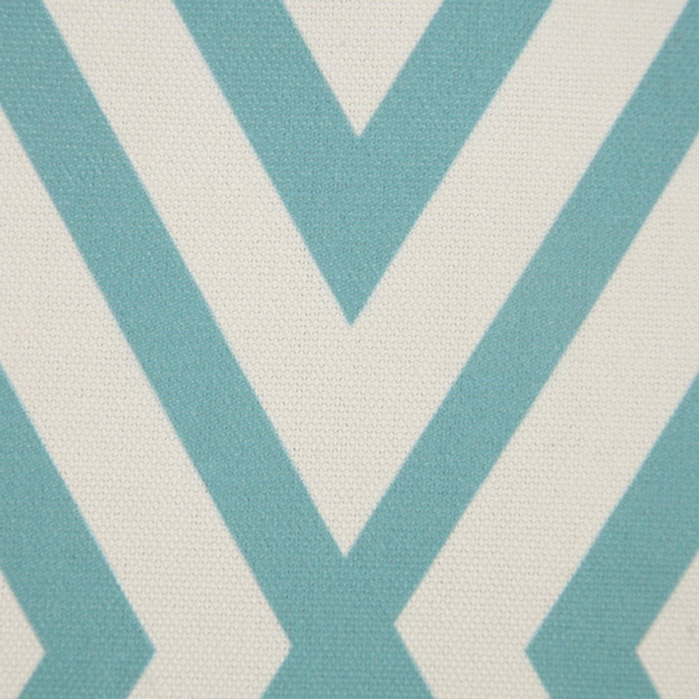 20" Aqua and White Geometric Indoor/Outdoor Patio Throw Pillow