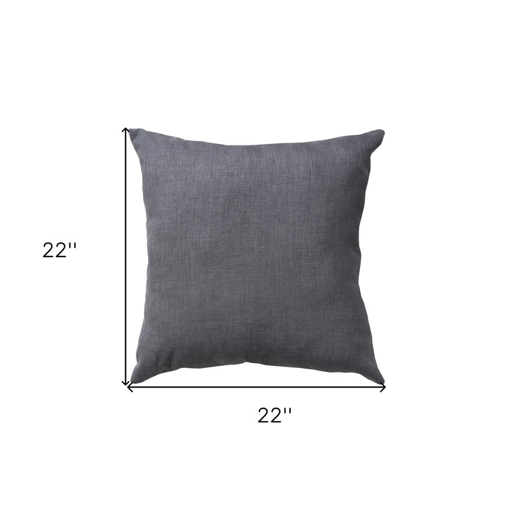 22" Granite Gray Indoor/Outdoor Patio Throw Pillow