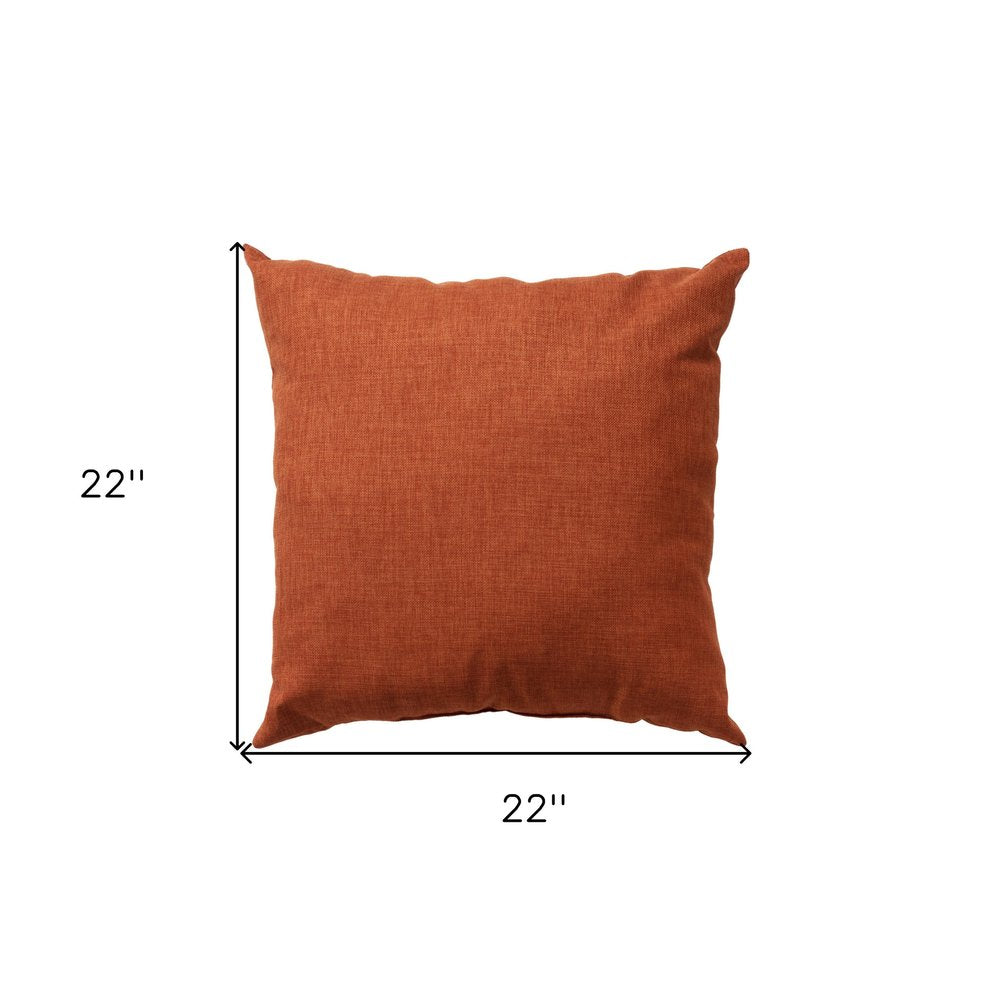 22" Orange Indoor/Outdoor Patio Throw Pillow