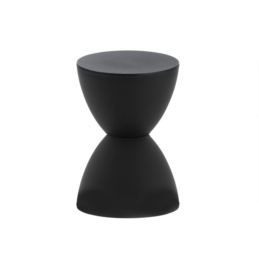 17" Black Heavy-Duty Plastic Hourglass Outdoor Patio Side Table