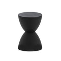 17" Black Heavy-Duty Plastic Hourglass Outdoor Patio Side Table