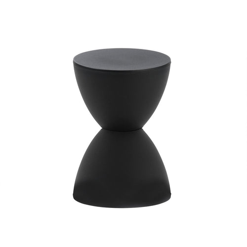 17" Black Heavy-Duty Plastic Hourglass Outdoor Patio Side Table