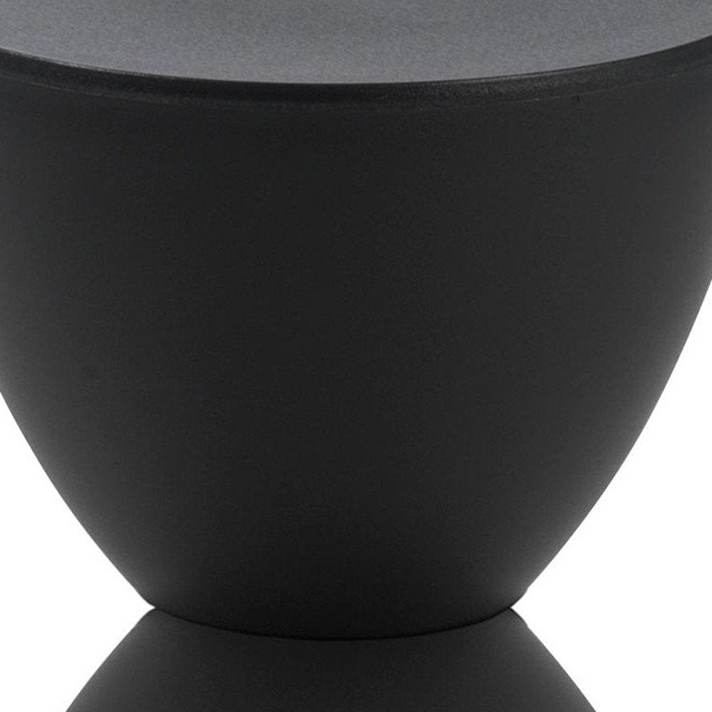 17" Black Heavy-Duty Plastic Hourglass Outdoor Patio Side Table