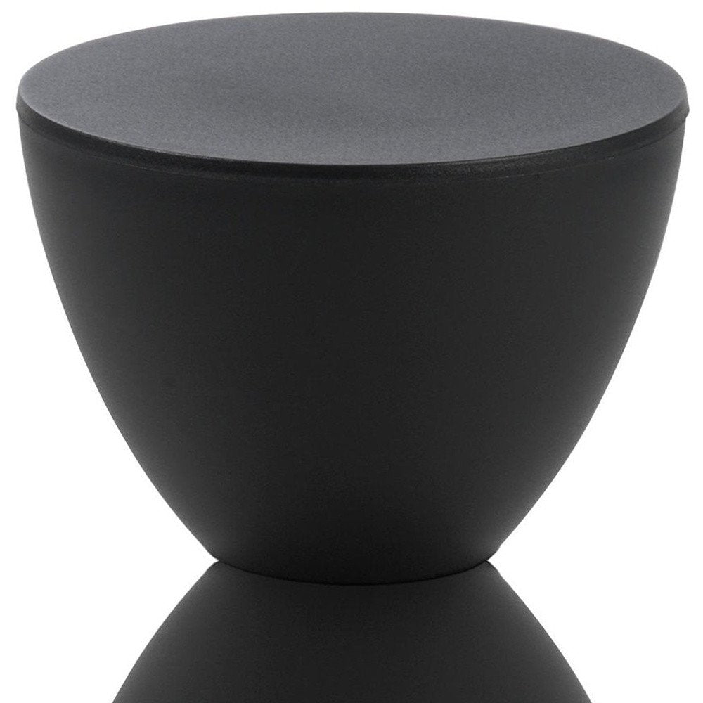 17" Black Heavy-Duty Plastic Hourglass Outdoor Patio Side Table