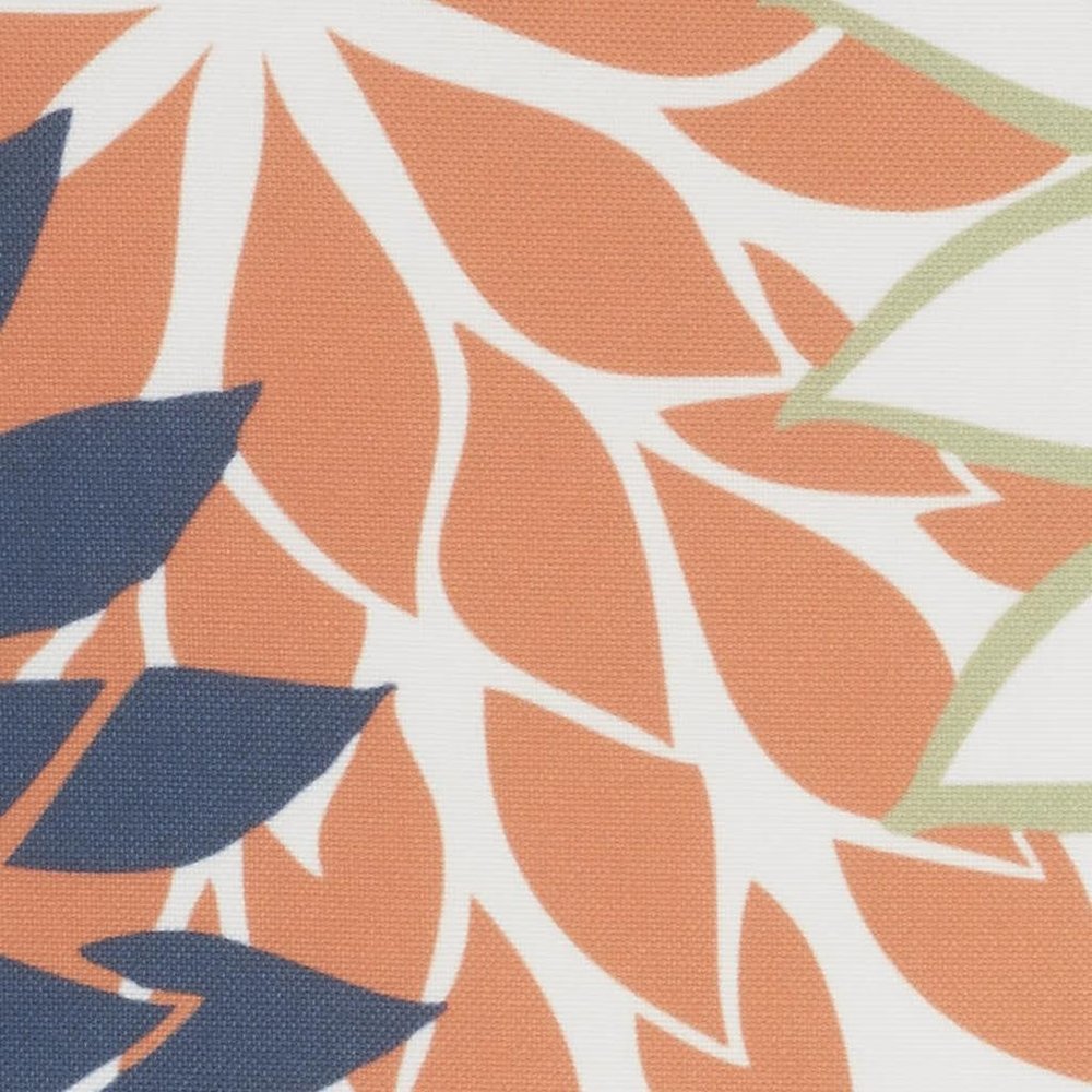 20" Orange Green and Blue Floral Indoor/Outdoor Patio Throw Pillow