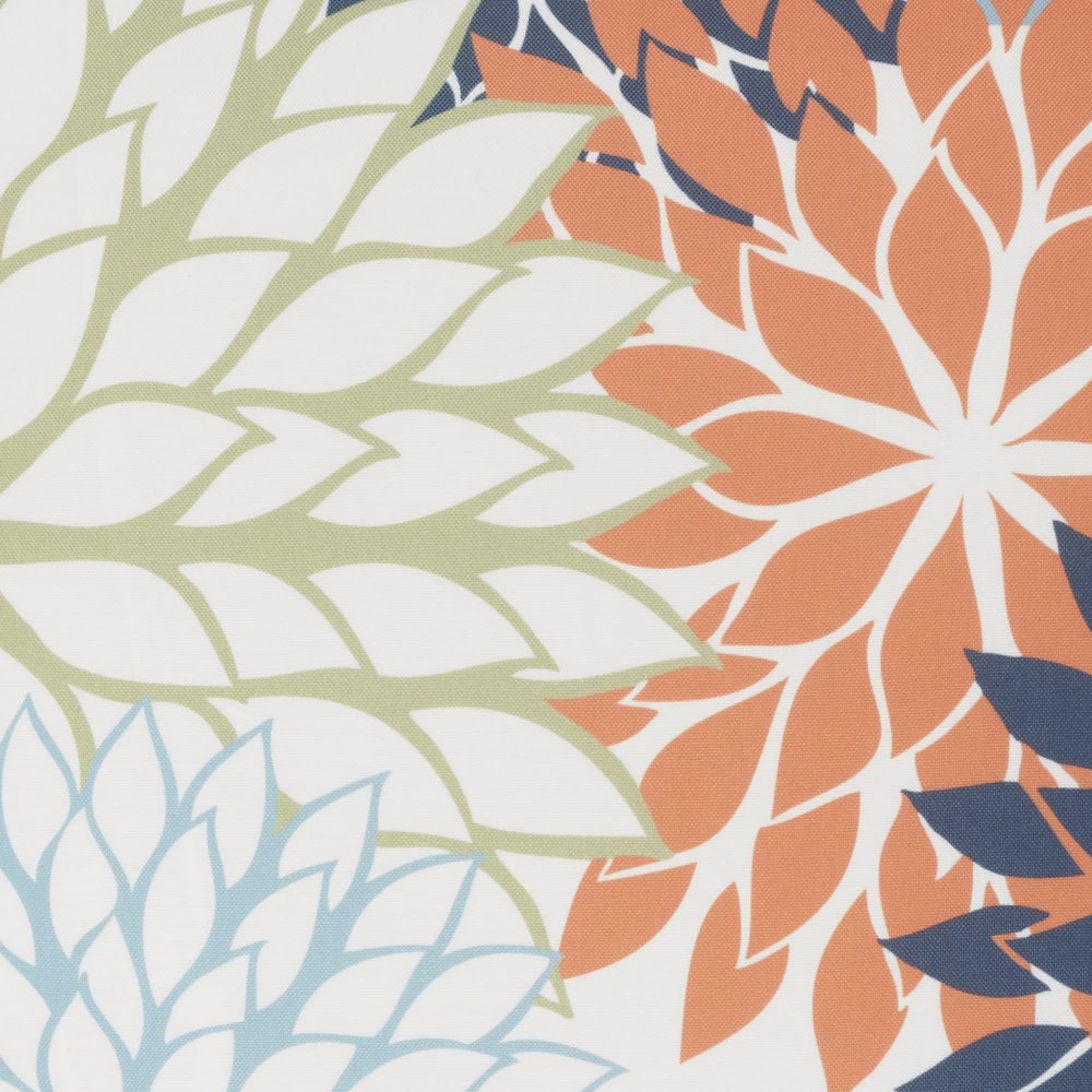 20" Orange Green and Blue Floral Indoor/Outdoor Patio Throw Pillow