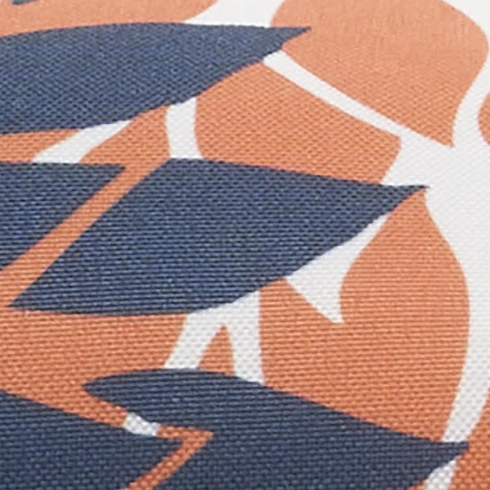 6" x 20" Orange Green and Blue Bolster Floral Indoor/Outdoor Patio Throw Pillow