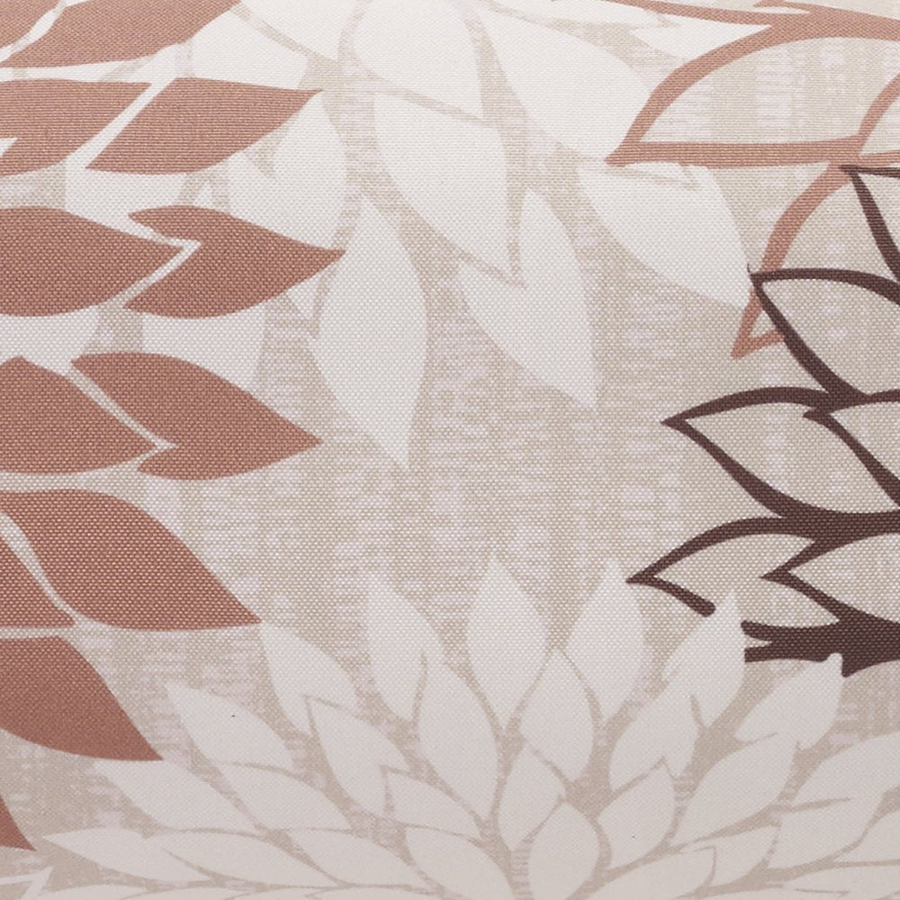 6" x 20" Brown Beige and Ivory Bolster Floral Indoor/Outdoor Patio Throw Pillow