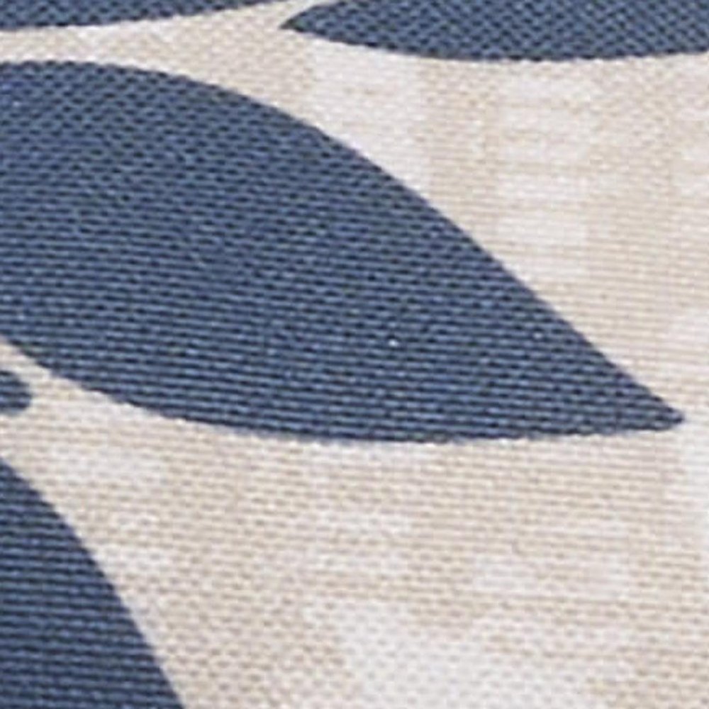 6" x 20" Beige Blue and Ivory Bolster Floral Indoor/Outdoor Patio Throw Pillow