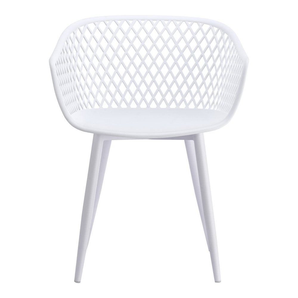 2-Piece White Heavy-Duty Plastic Outdoor Patio Stacking Dining Chair Set