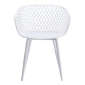 2-Piece White Heavy-Duty Plastic Outdoor Patio Stacking Dining Chair Set