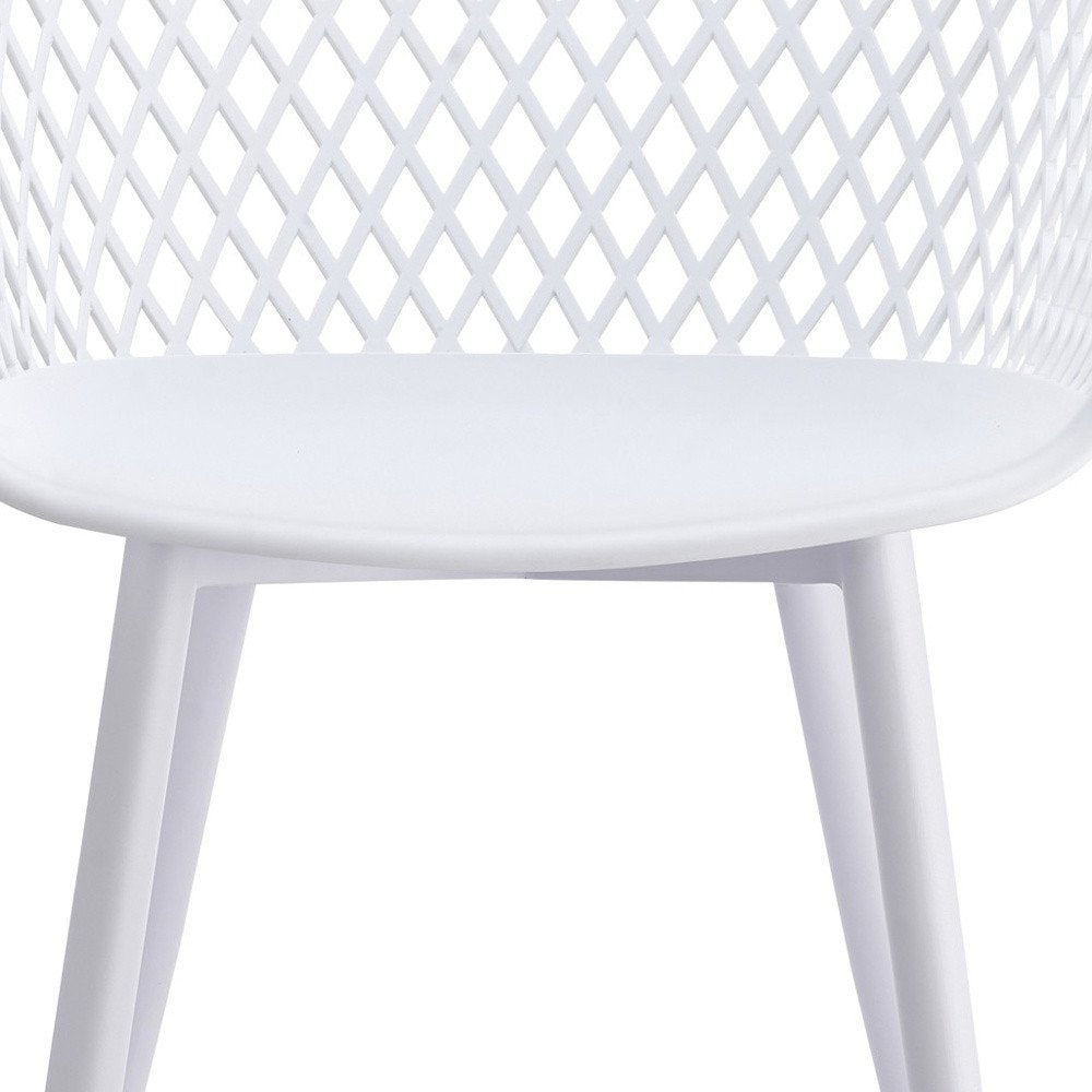 Set of Two Blue Heavy Duty Plastic Outdoor Stacking Dining Chairs