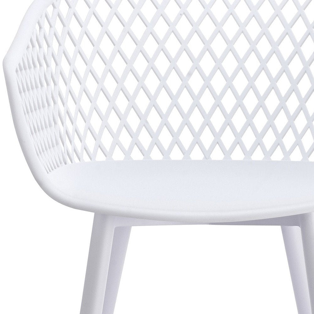 Set of Two Blue Heavy Duty Plastic Outdoor Stacking Dining Chairs
