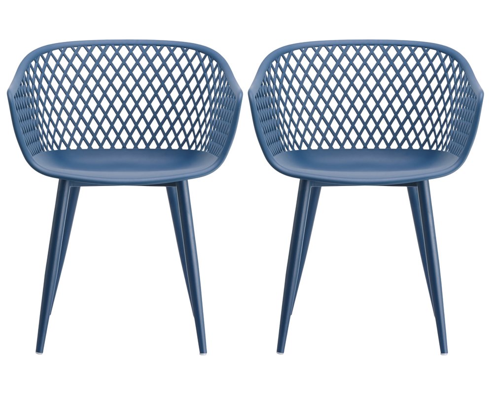 2-Piece White Heavy-Duty Plastic Outdoor Patio Stacking Dining Chair Set