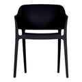 2-Piece Black Heavy-Duty Plastic Outdoor Patio Stacking Dining Chair Set