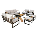 7-Piece Black Metal Outdoor Patio Conversation Set with Table