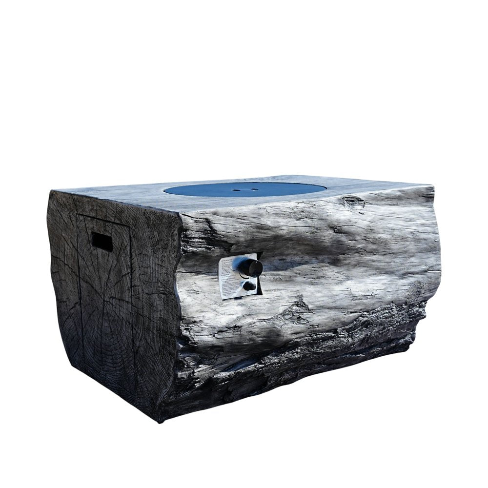 50,000 BTU 40" Gray Aluminum Natural Gas Rectangular Outdoor Fire Pit with Cover
