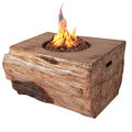 50,000 BTU 40" Brown Aluminum Natural Gas Rectangular Outdoor Fire Pit with Cover