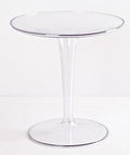20" Clear Heavy-Duty Plastic Indoor/Outdoor Patio Round Pedestal End Table