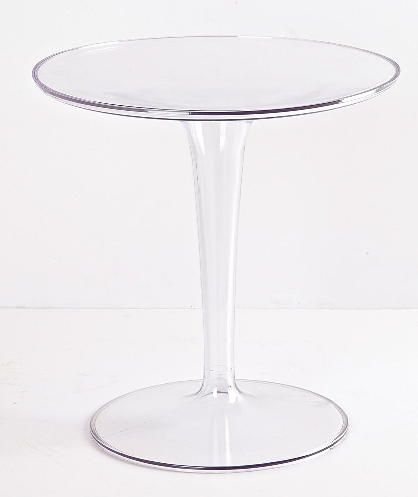 20" Clear Heavy-Duty Plastic Indoor/Outdoor Patio Round Pedestal End Table